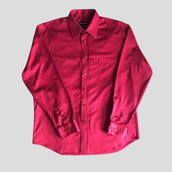 Bellissimo Burgundy Dress Shirt Size 16R - Picture 3 of 10